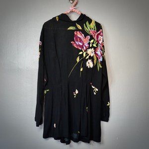 EUC Free People Dress/Tunic - Black Floral - Medium *FLAW*